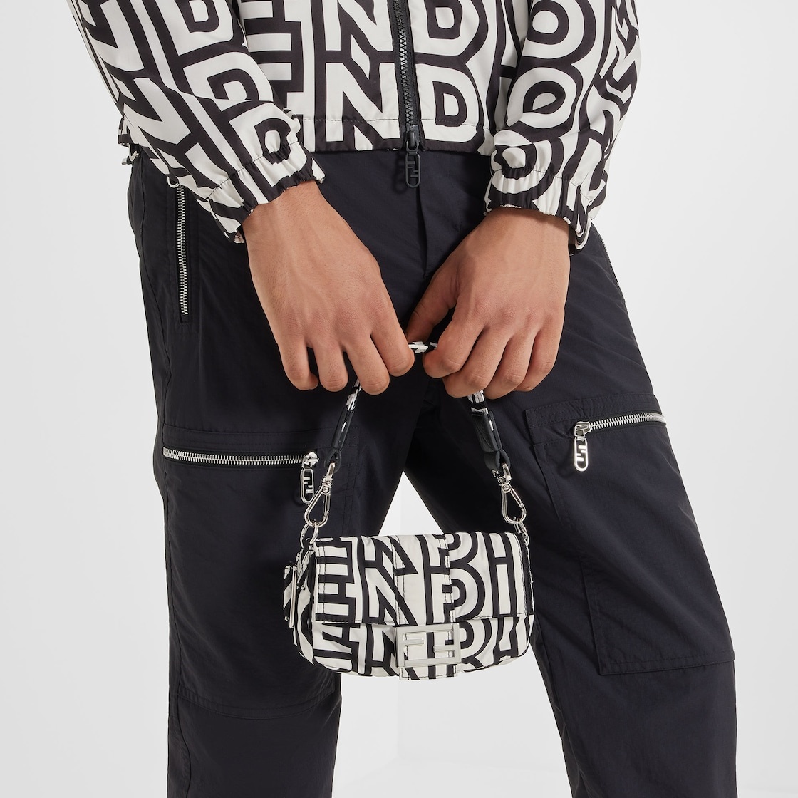 Two-tone nylon Fendi Roma Capsule pouch - 6