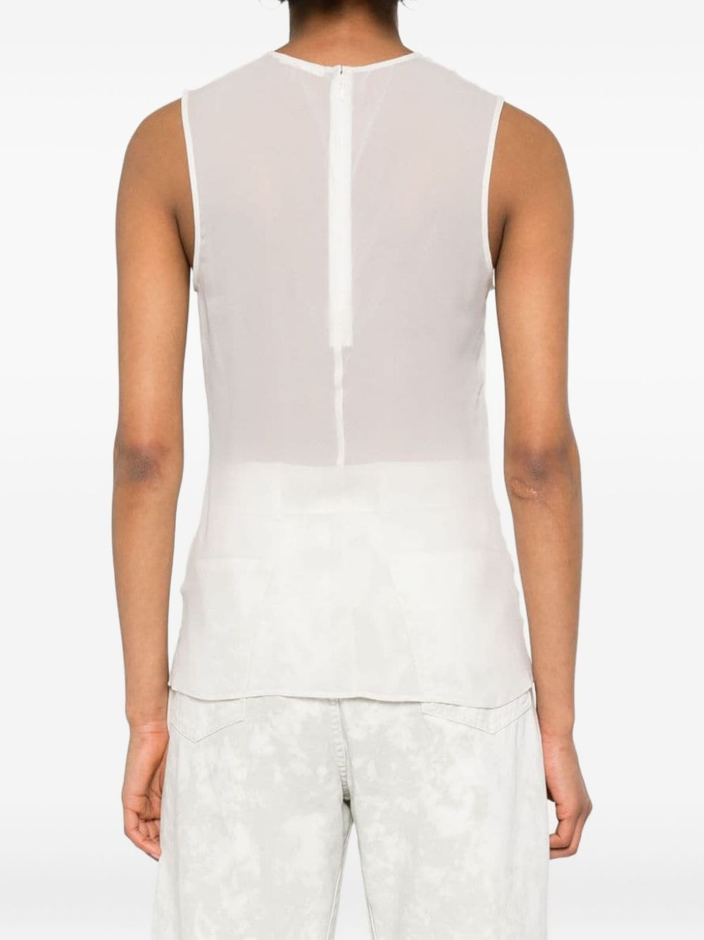 semi-sheer silk top - 4
