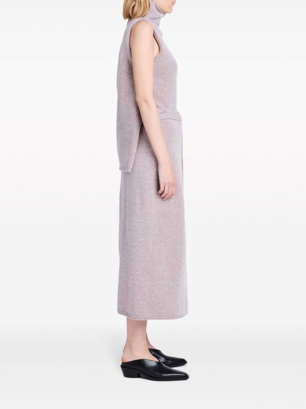 fine-knit high-waist midi skirt - 4