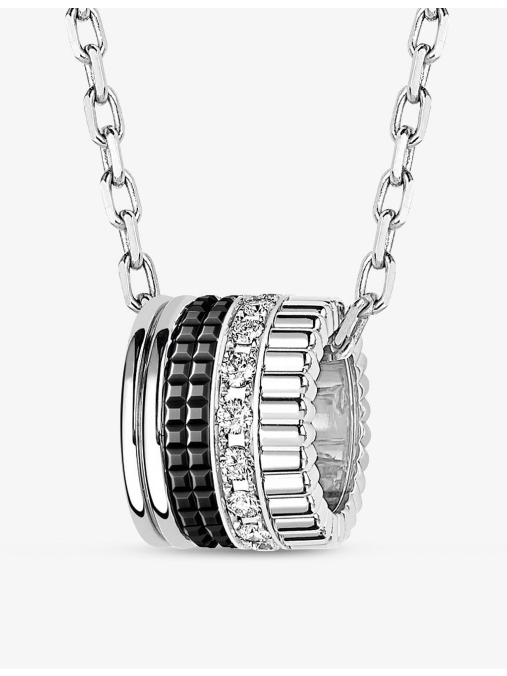 Quatre Black Edition 18ct white-gold and 0.24ct diamond pendant necklace - 3