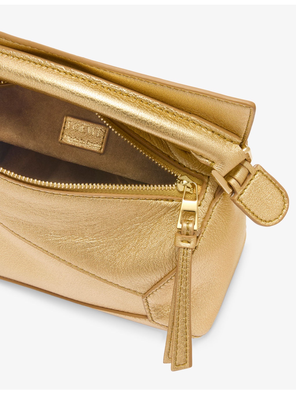 Puzzle Edge Mini Metallic-Leather Cross-Body Bag - 6