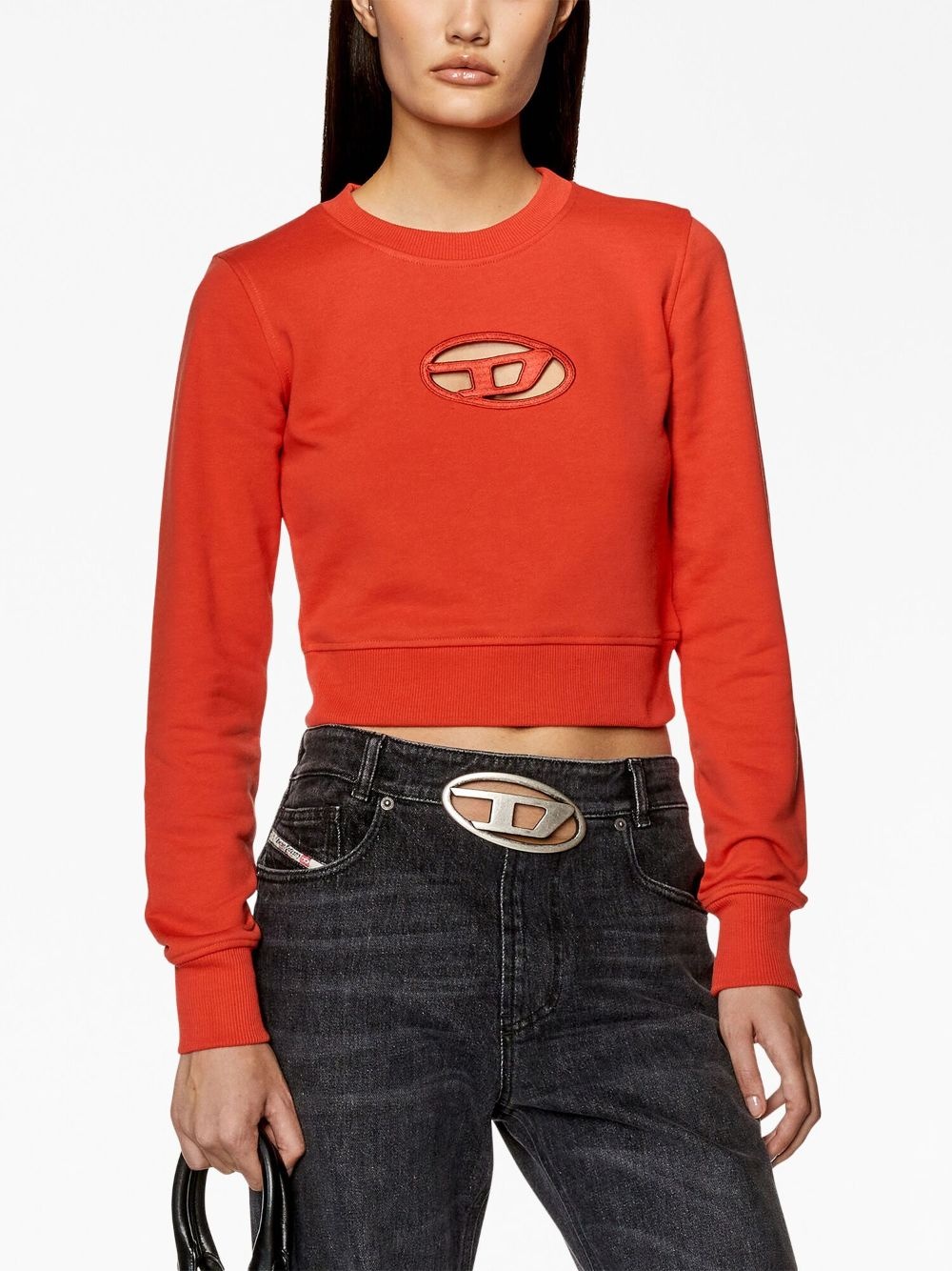F-Slimmy-Od cut-out cropped sweatshirt - 3