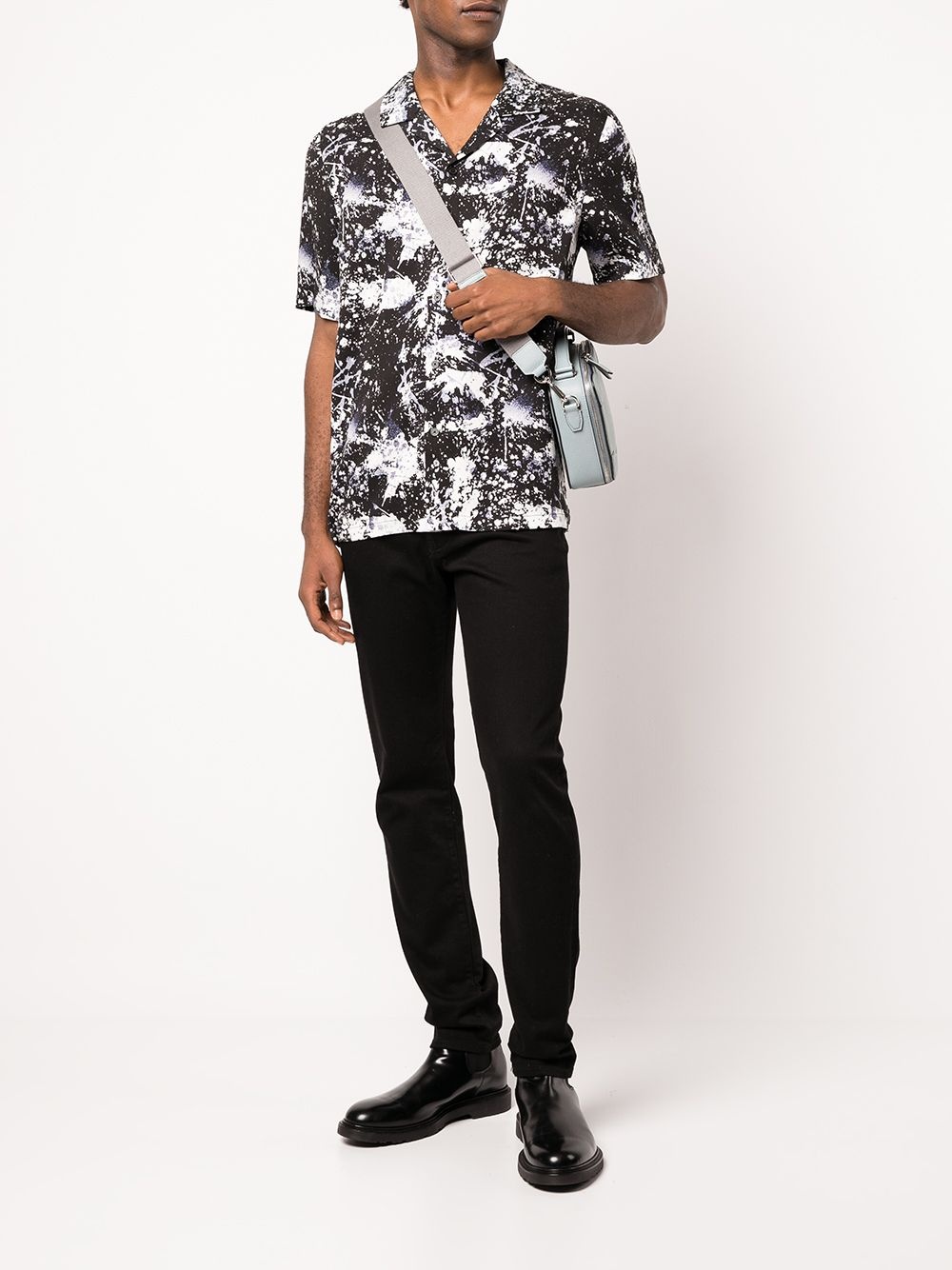 paint splatter-print short-sleeved shirt - 2