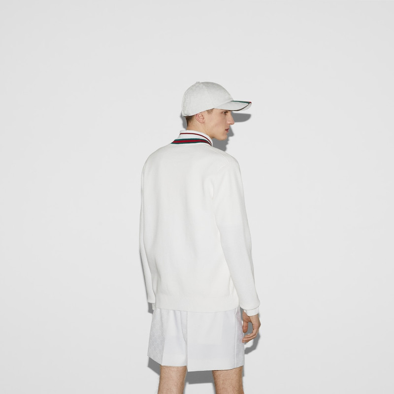 Cotton knit cardigan with Web 4