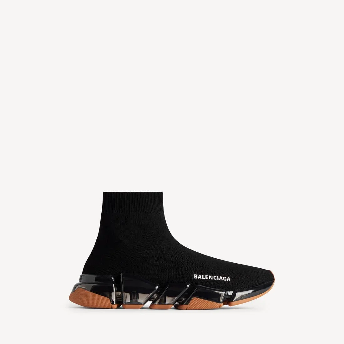Men's Speed 2.0 Full Clear Sole Recycled Knit Sneaker in Black/orange - 1