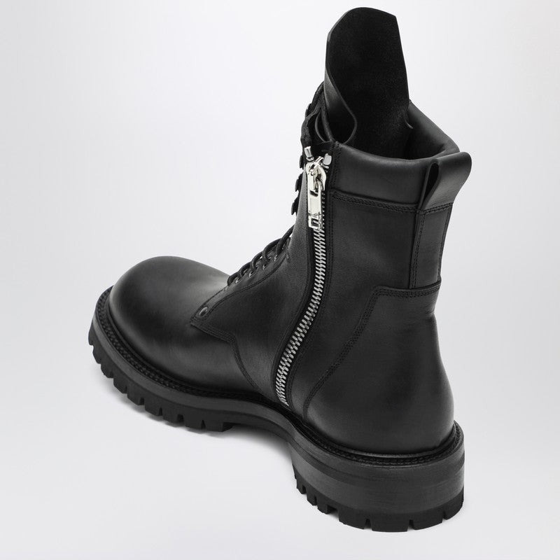 Rick Owens Black Lace-Up Army Boots Men - 2