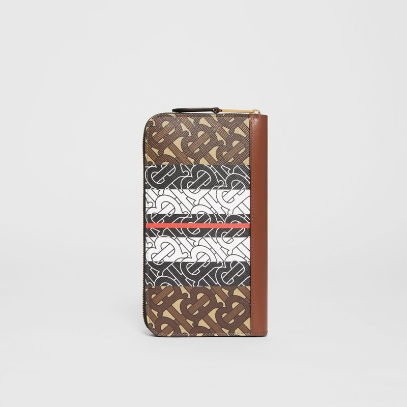 Monogram Stripe E-canvas and Leather Ziparound Wallet 5
