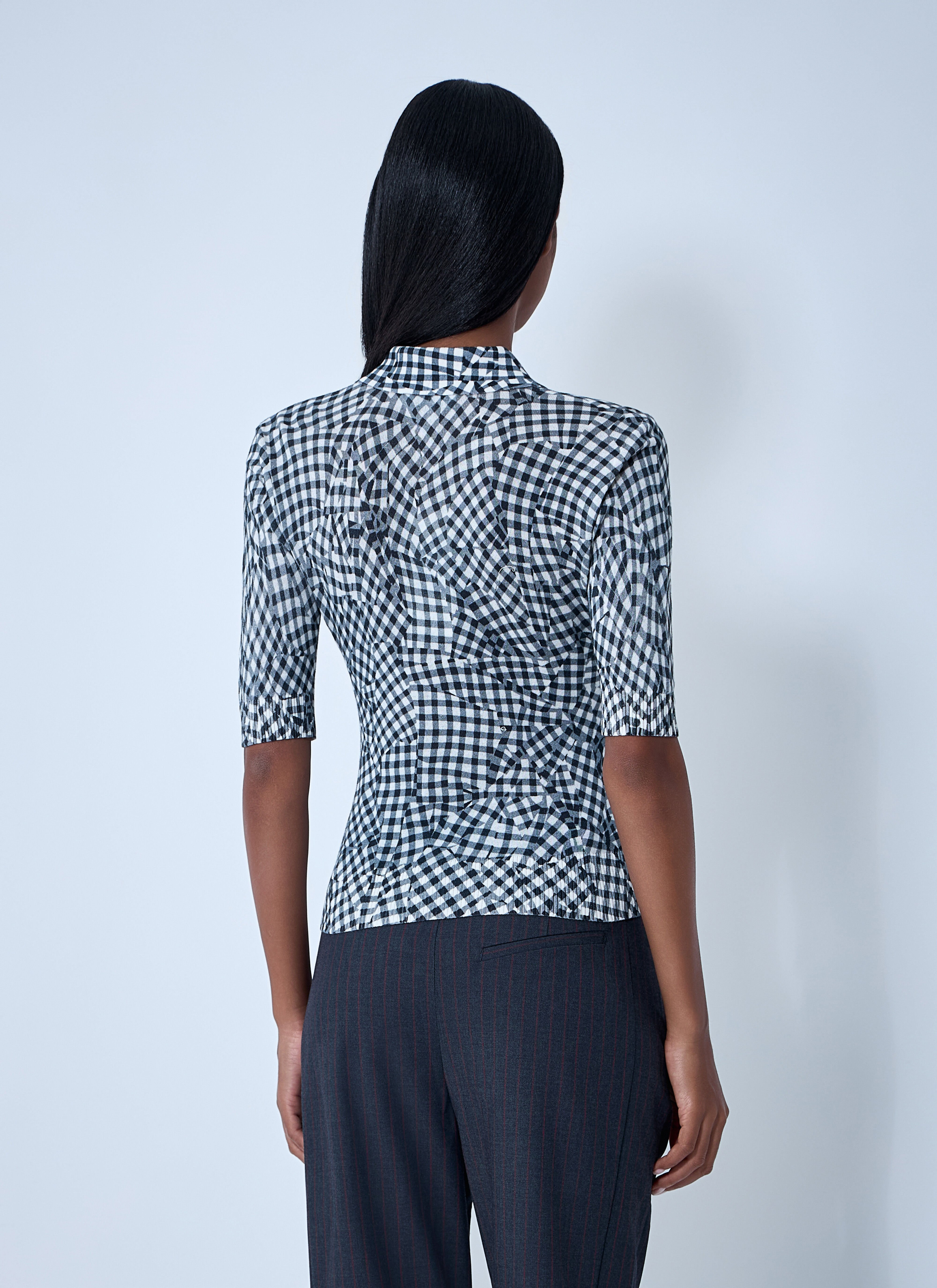 Mesh Printed Polo Top - 4