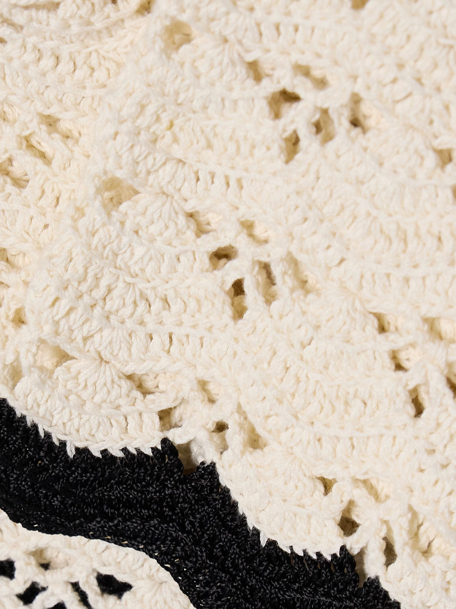 Rhiannon cropped crocheted cotton tank Cream - 4