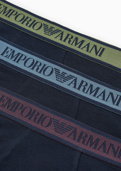 EMPORIO ARMANI Three-pack of boxer briefs with core logo waistband outlook