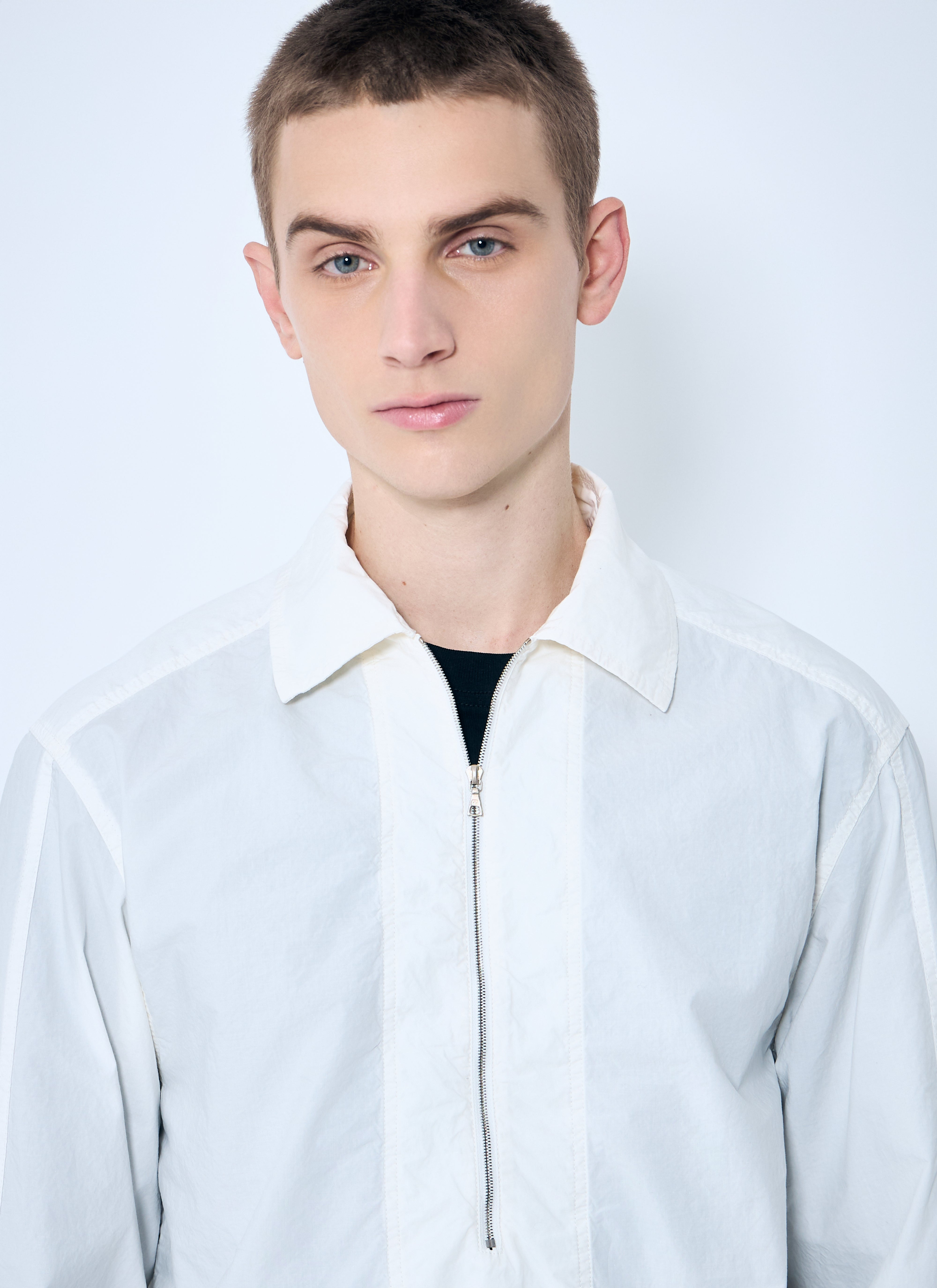 Dries Van Noten Men Cotton Zip-Up Shirt - 5