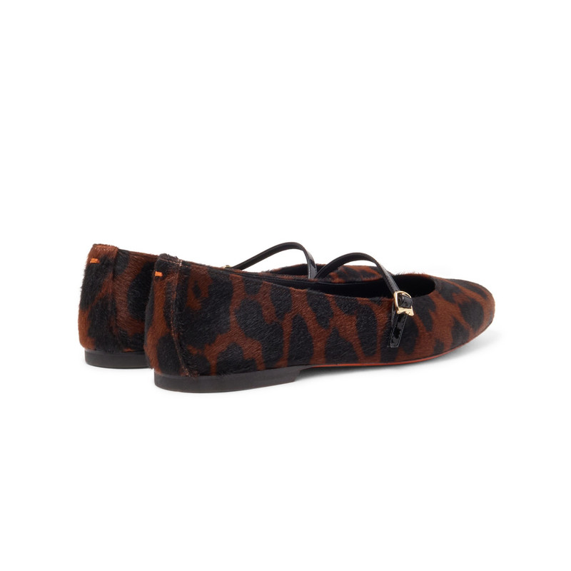 Santoni Women's animal-print cavallino ballet flat outlook
