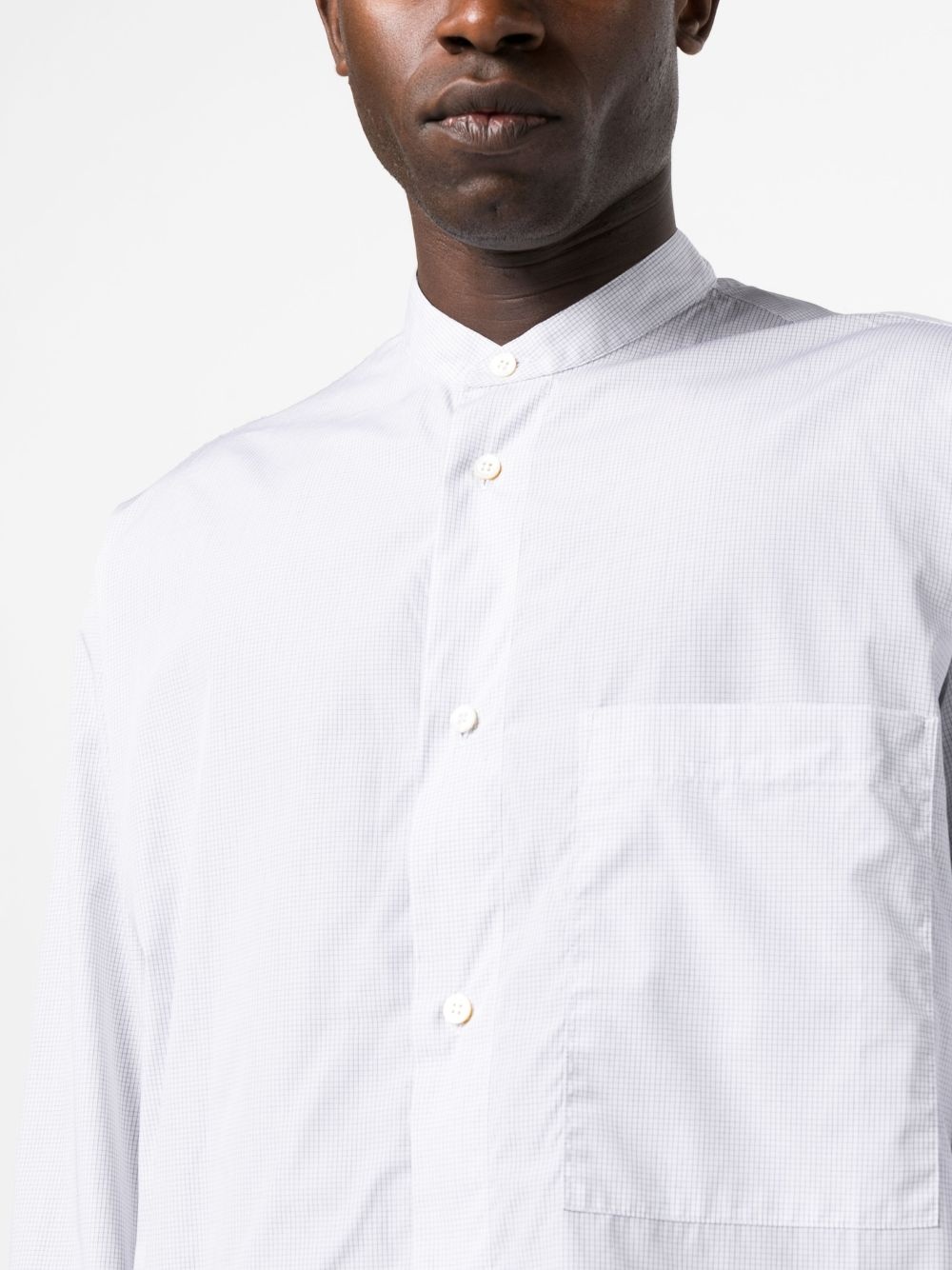 band-collar cotton shirt - 5
