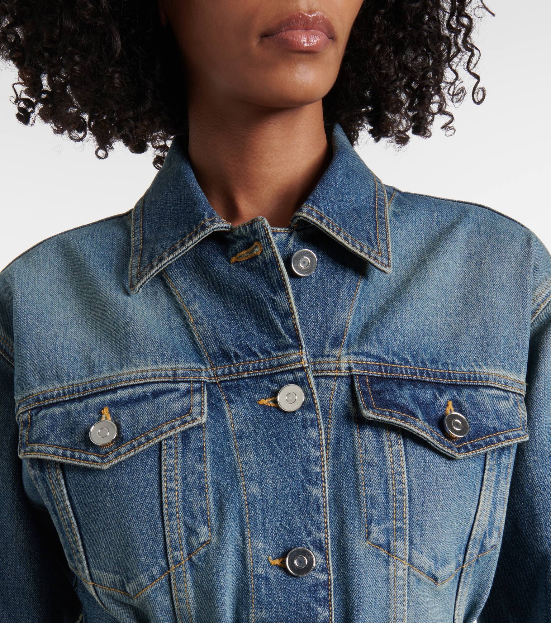 Peplum denim jacket - 4