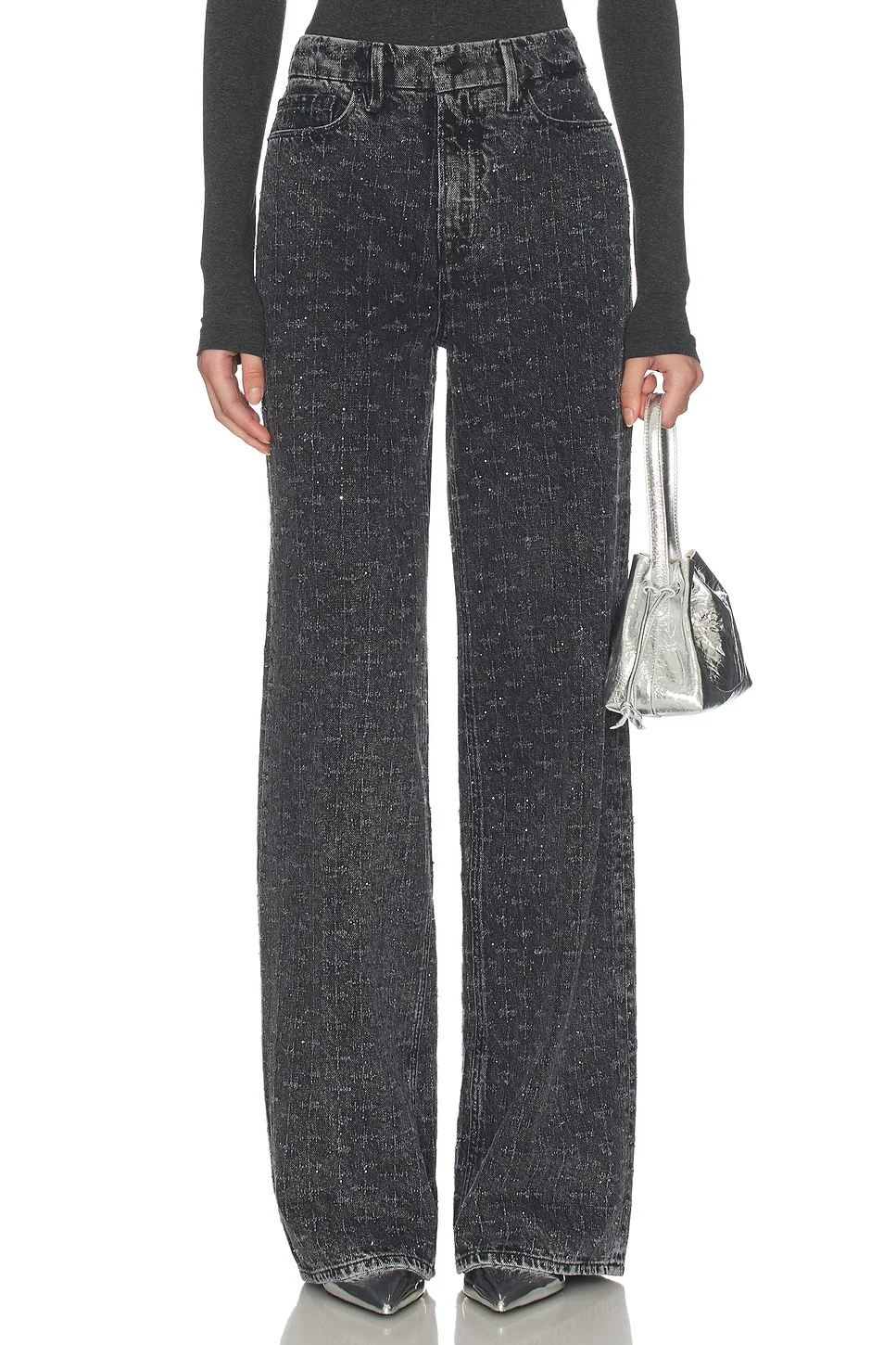 Good Skate Wide Leg Crystal Jeans - 1