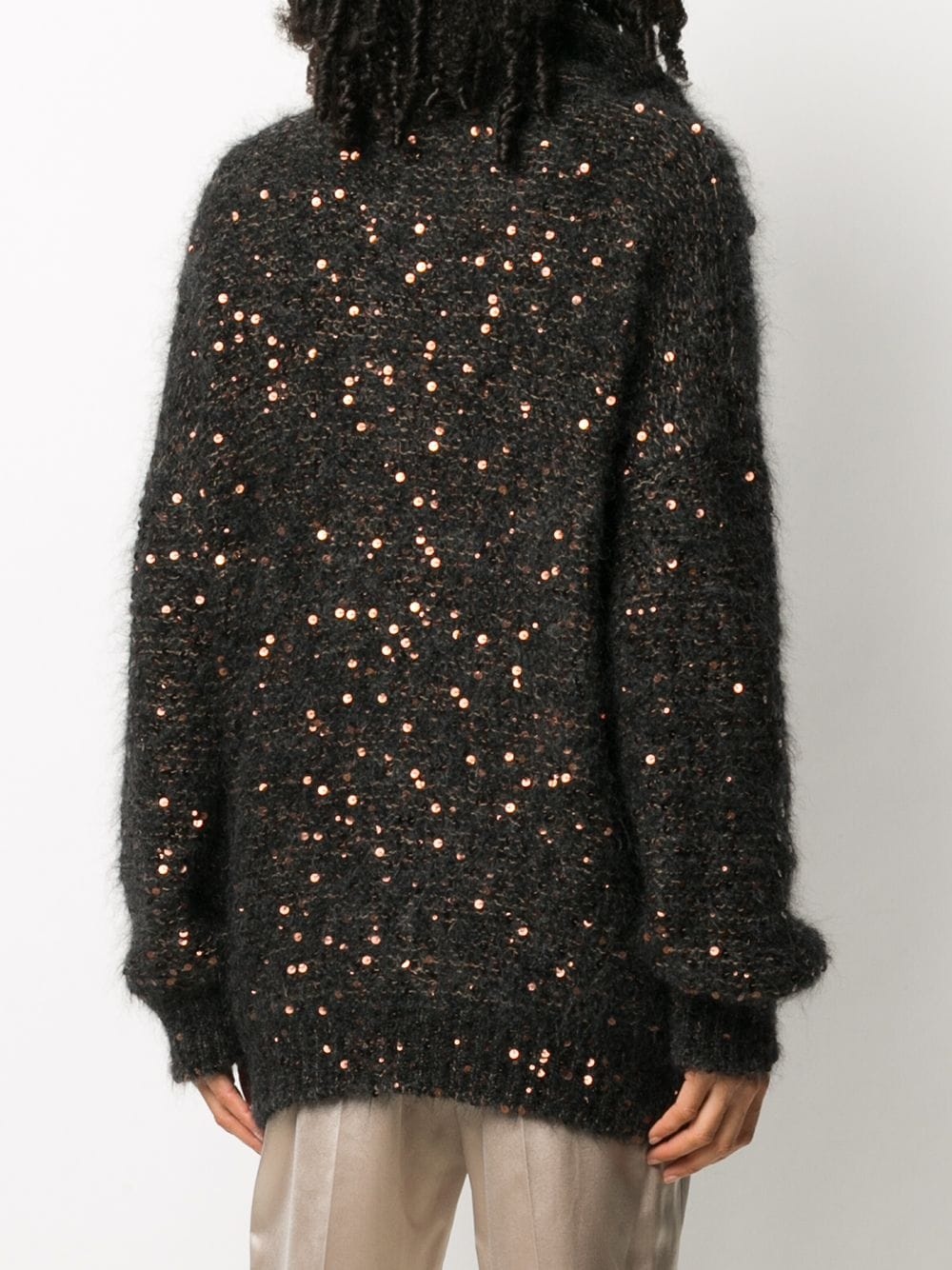 sequin knit zip cardigan  - 4