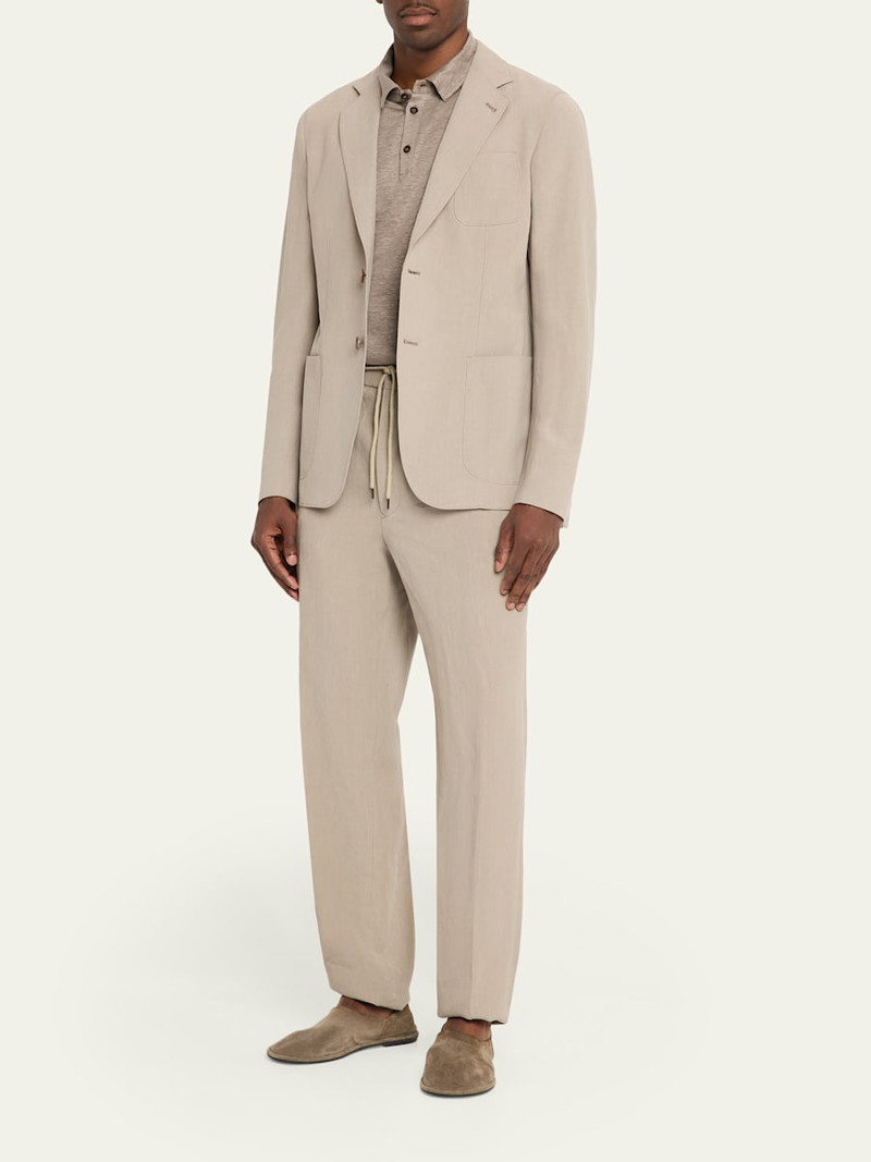GIORGIO ARMANI Linen Single-Breasted Jacket outlook