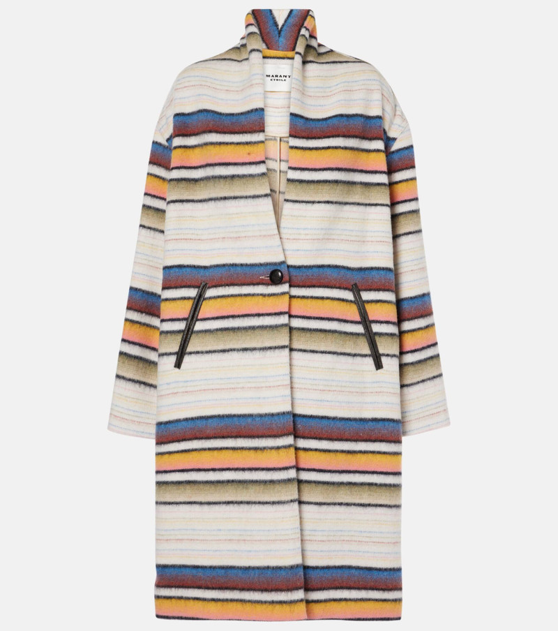 Striped wool-blend coat - 1