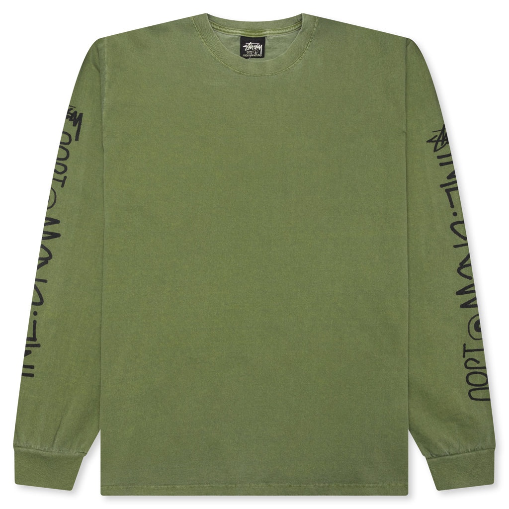 INTERNATIONAL CREW PIGMENT DYED L/S TEE - OLIVE - 1