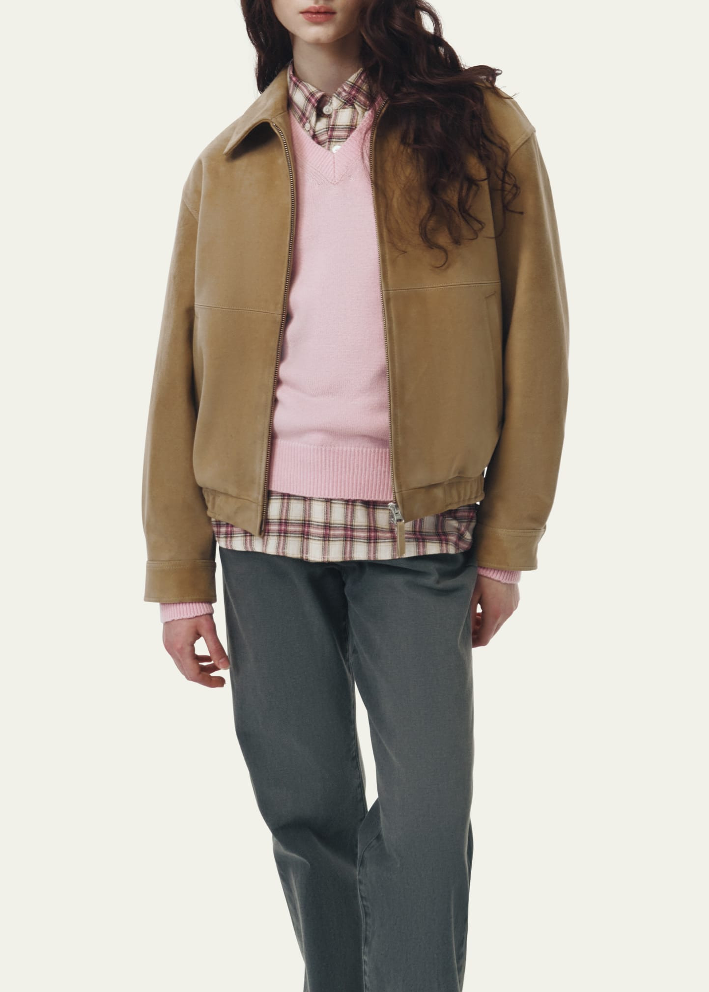 Unisex Suede Bomber Jacket - 4