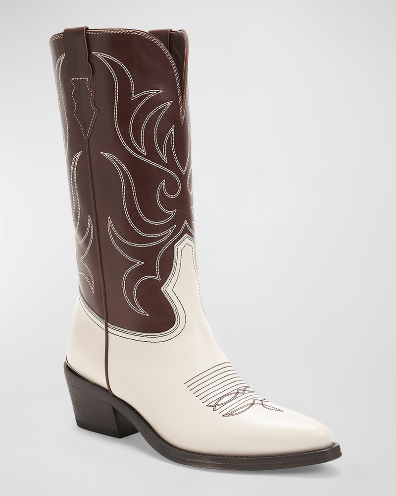 PARTLOW Rowan Bicolor Leather Western Boots outlook