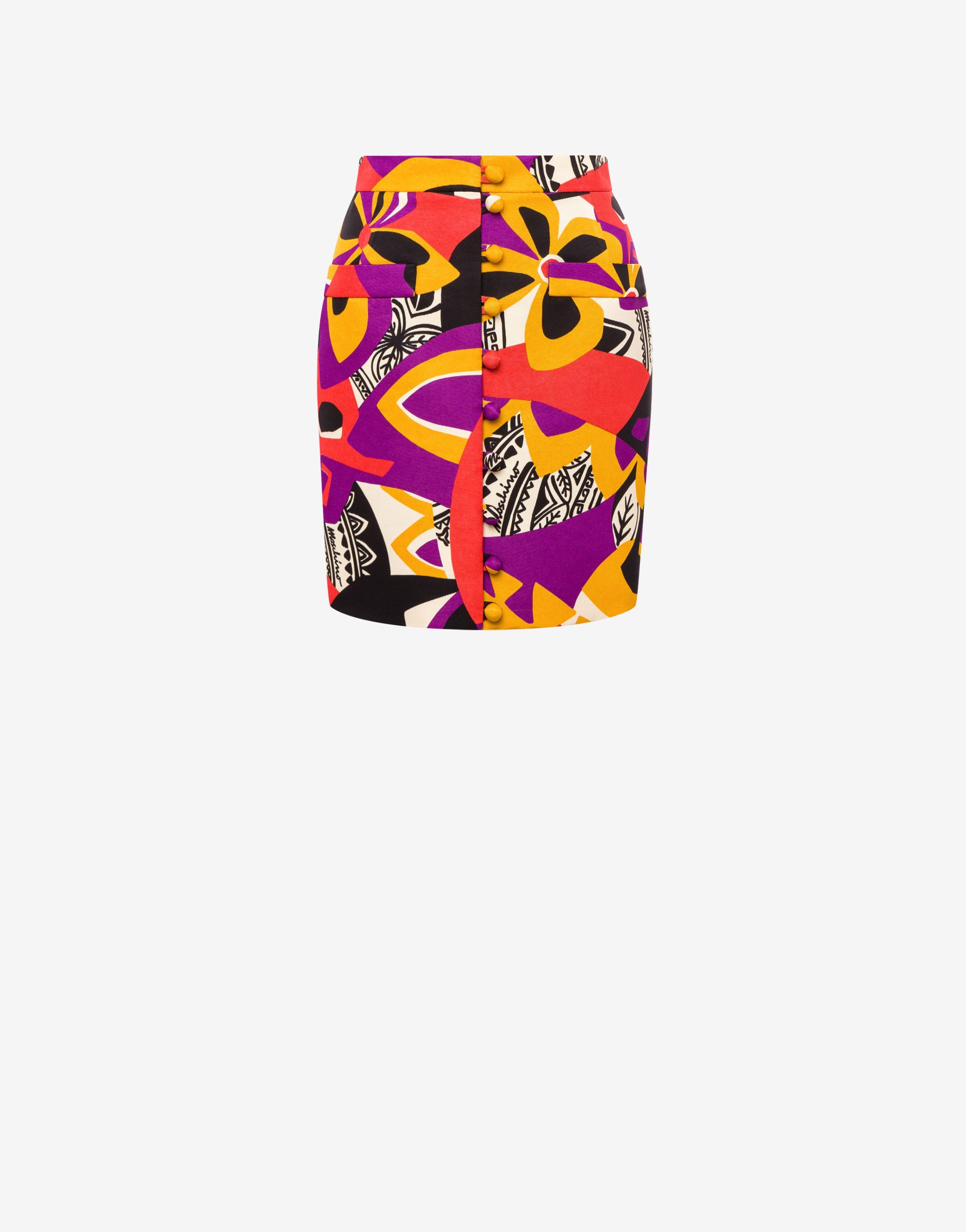 GEOMETRIC PRINT OTTOMAN MINISKIRT - 1