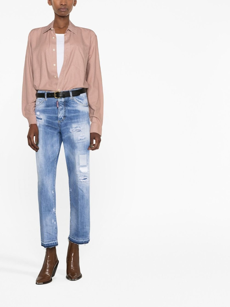 DSQUARED2 distressed straight-leg jeans outlook