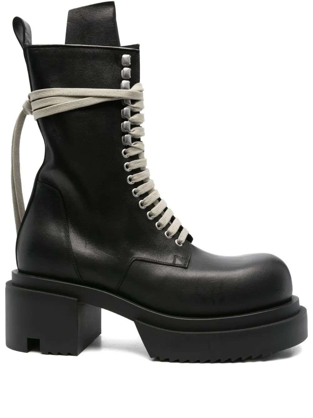 Rick Owens Men "Laceup Bogun" Leather Boots - 1