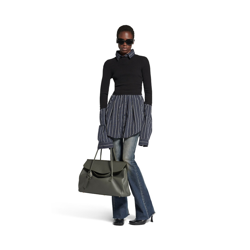 BALENCIAGA Women's Layered Sweater in Black outlook