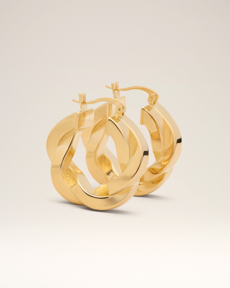 GOLD BRASS TRESSE HOOPS 1