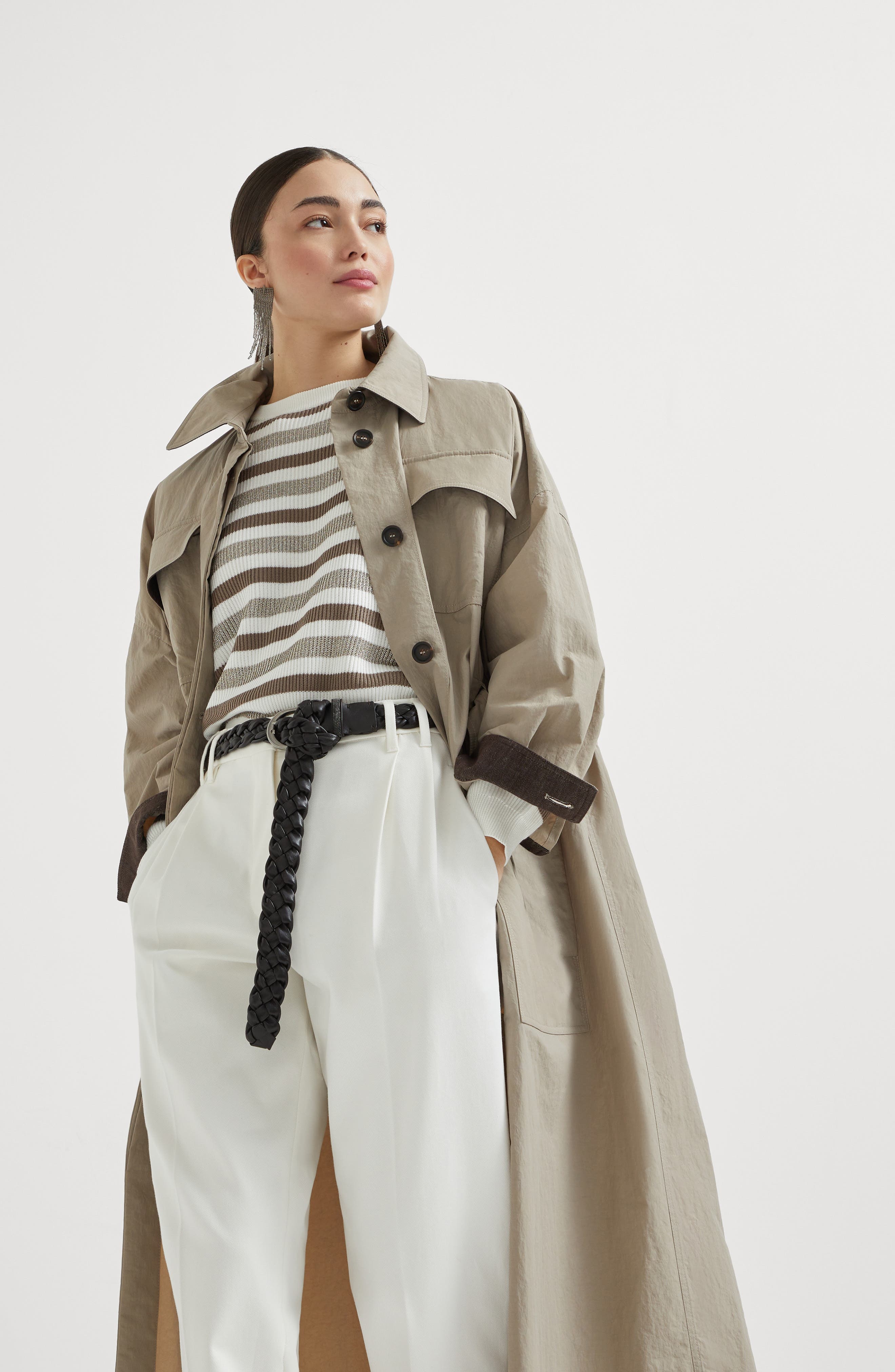 Brunello Cucinelli Trench coat with monili in Beige at Nordstrom - 5