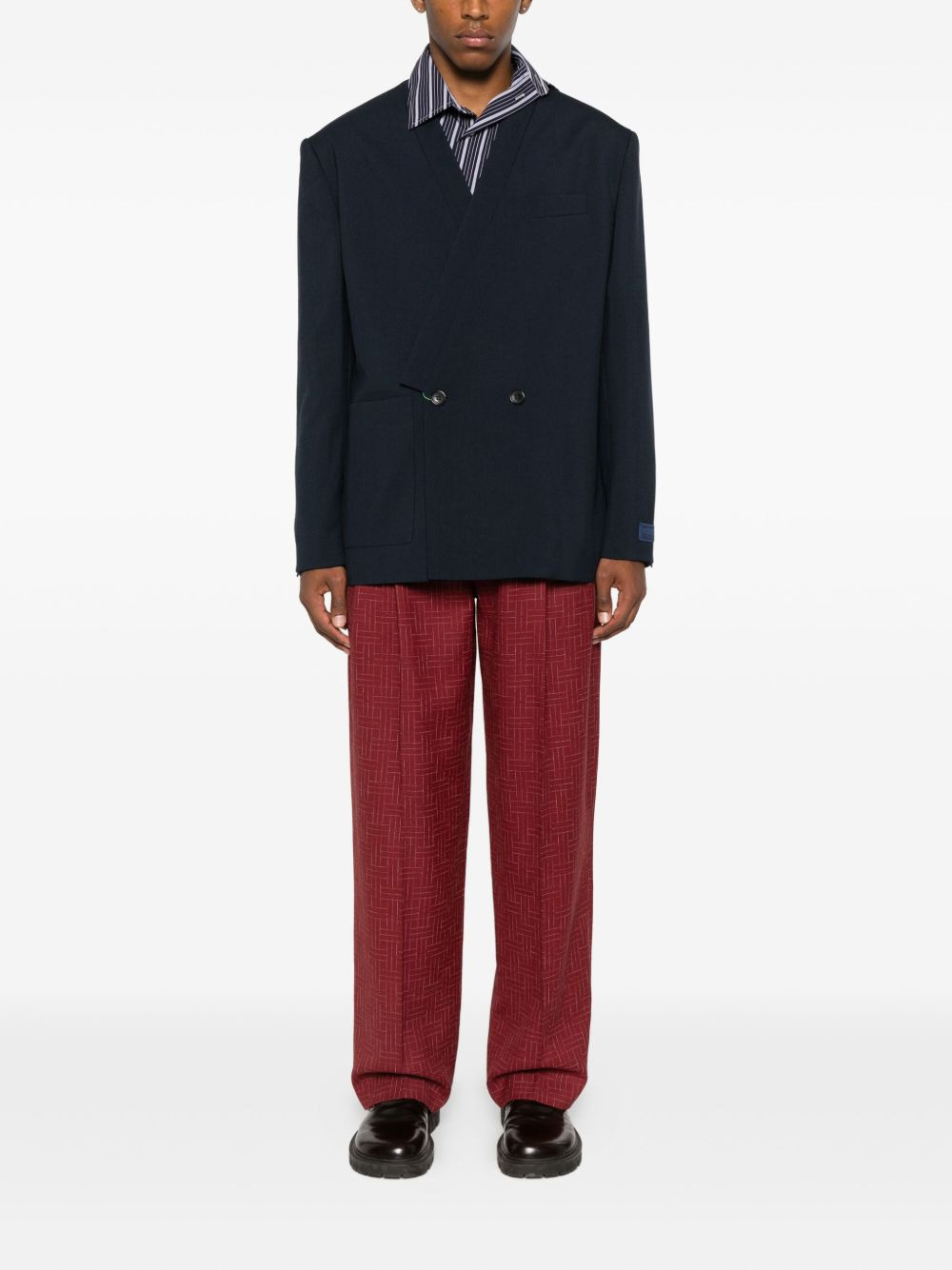 asymmetric double-breasted jacket - 2