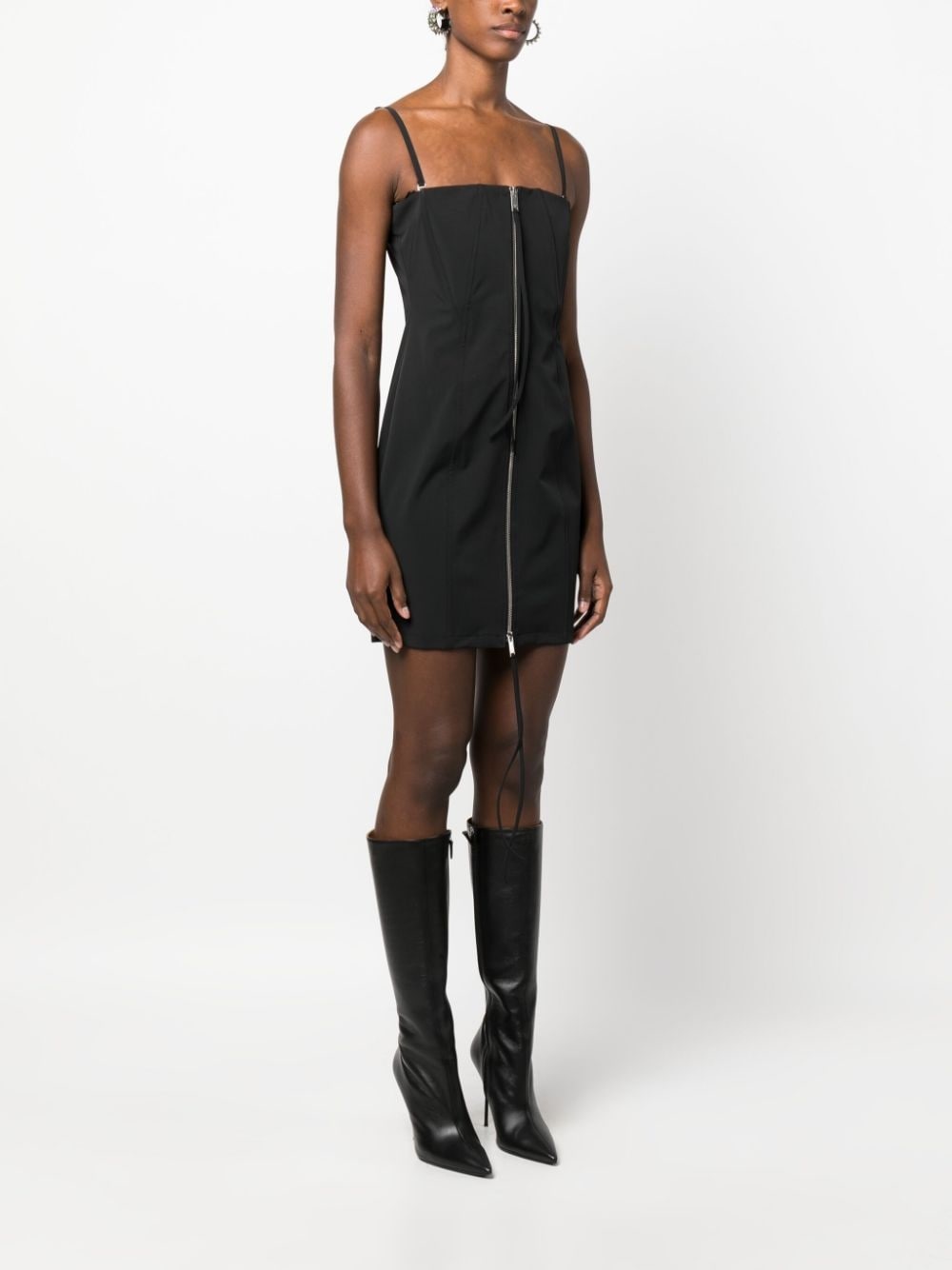 zip-up sleeveless mini dress - 3