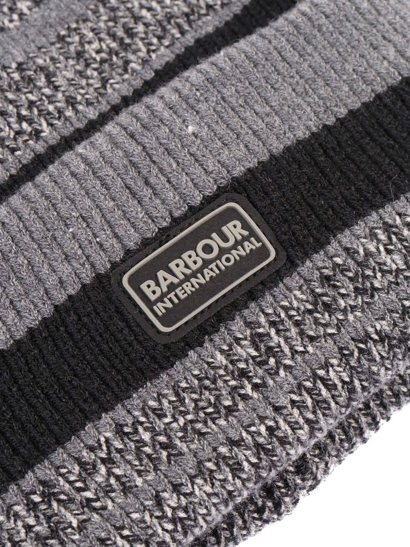 Boston striped beanie scarf set 4