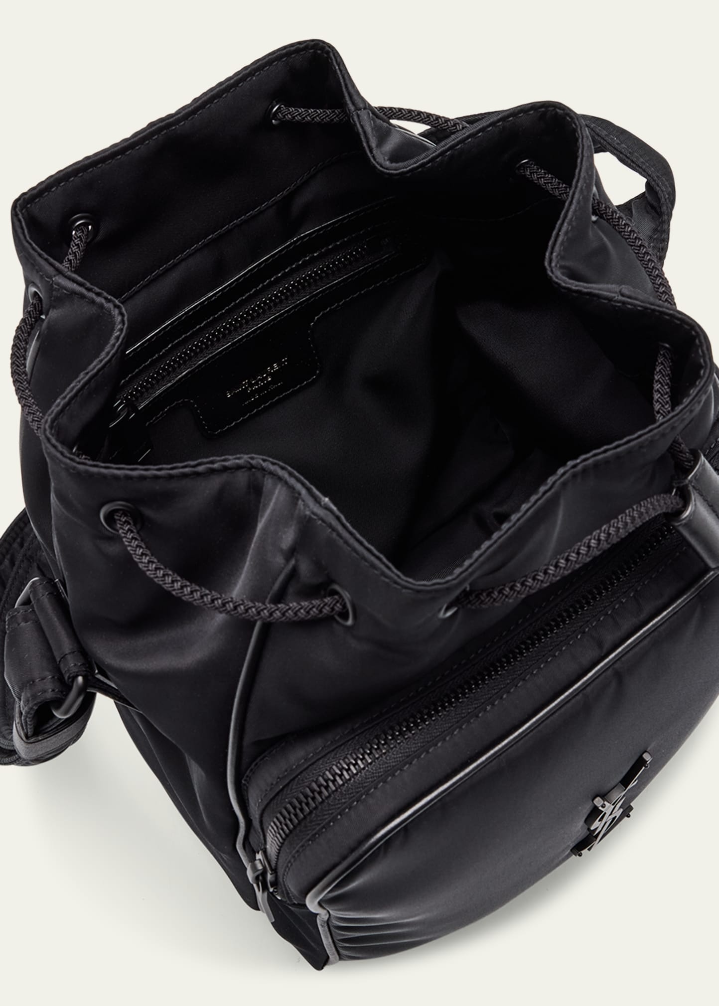 Men's Niki Small YSL Bucket Crossbody Bag in Nylon - 4