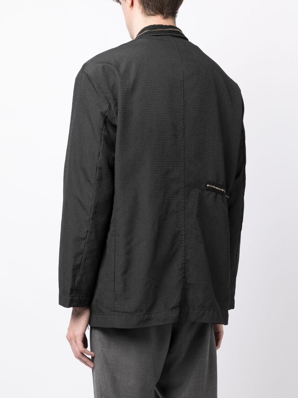 textured single-breasted blazer - 4