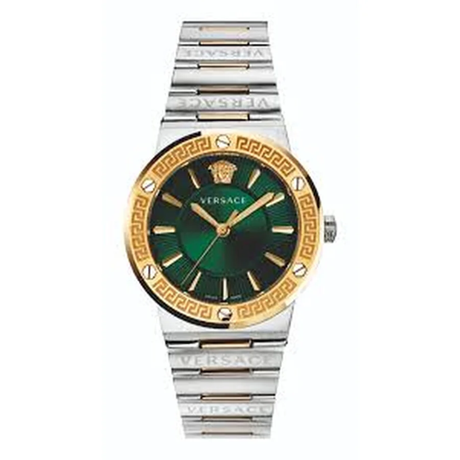 Versace Greca Logo Quartz Green Dial Two-tone Ladies Watch VEVH00720 - 1