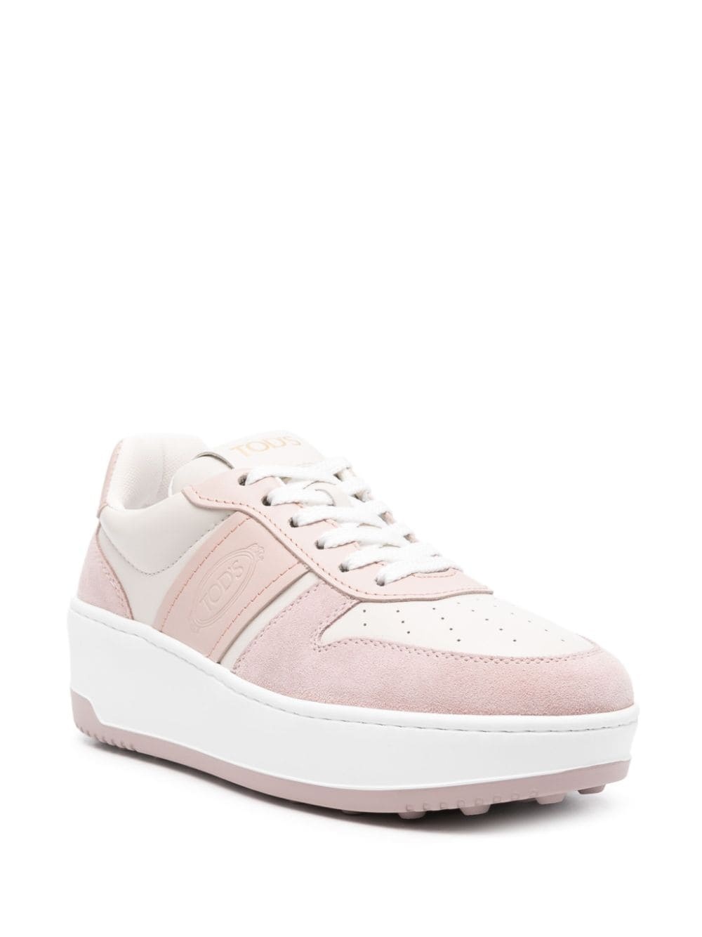 logo-print leather sneakers - 2