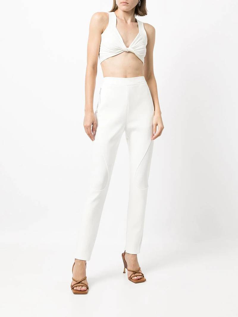 Dion Lee ribbed-knit twisted bralette outlook