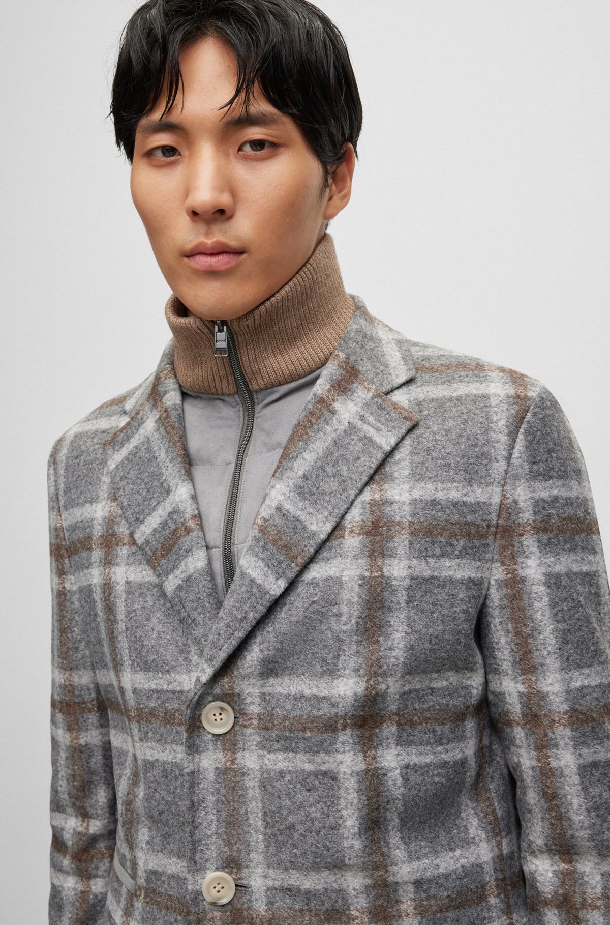 SLIM-FIT COAT WITH ZIP-UP INNER - 3