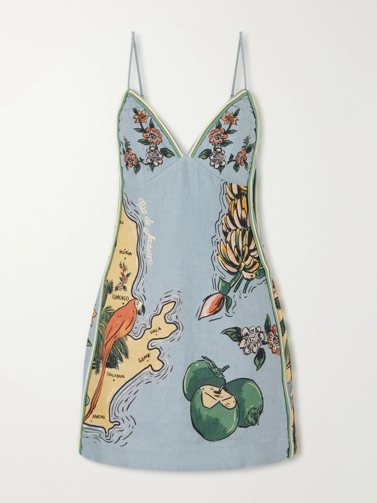 Beaches Path Printed Linen Mini Dress - 1