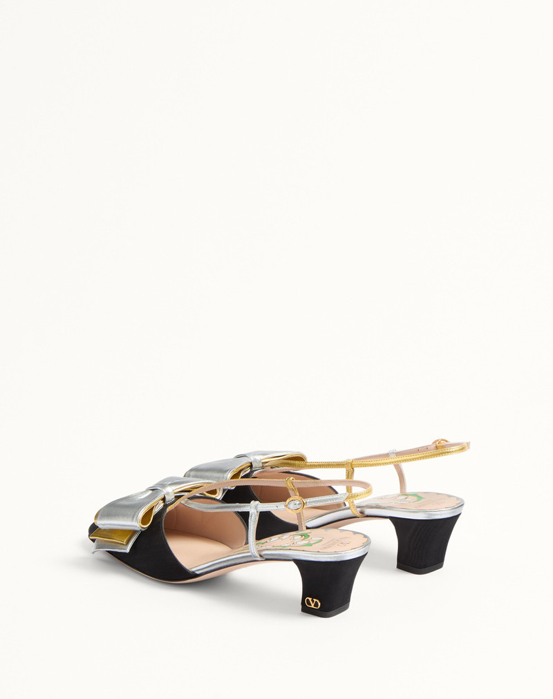 Valentino BOWOW SLINGBACK PUMPS IN MOIRÈ FABRIC 45MM outlook