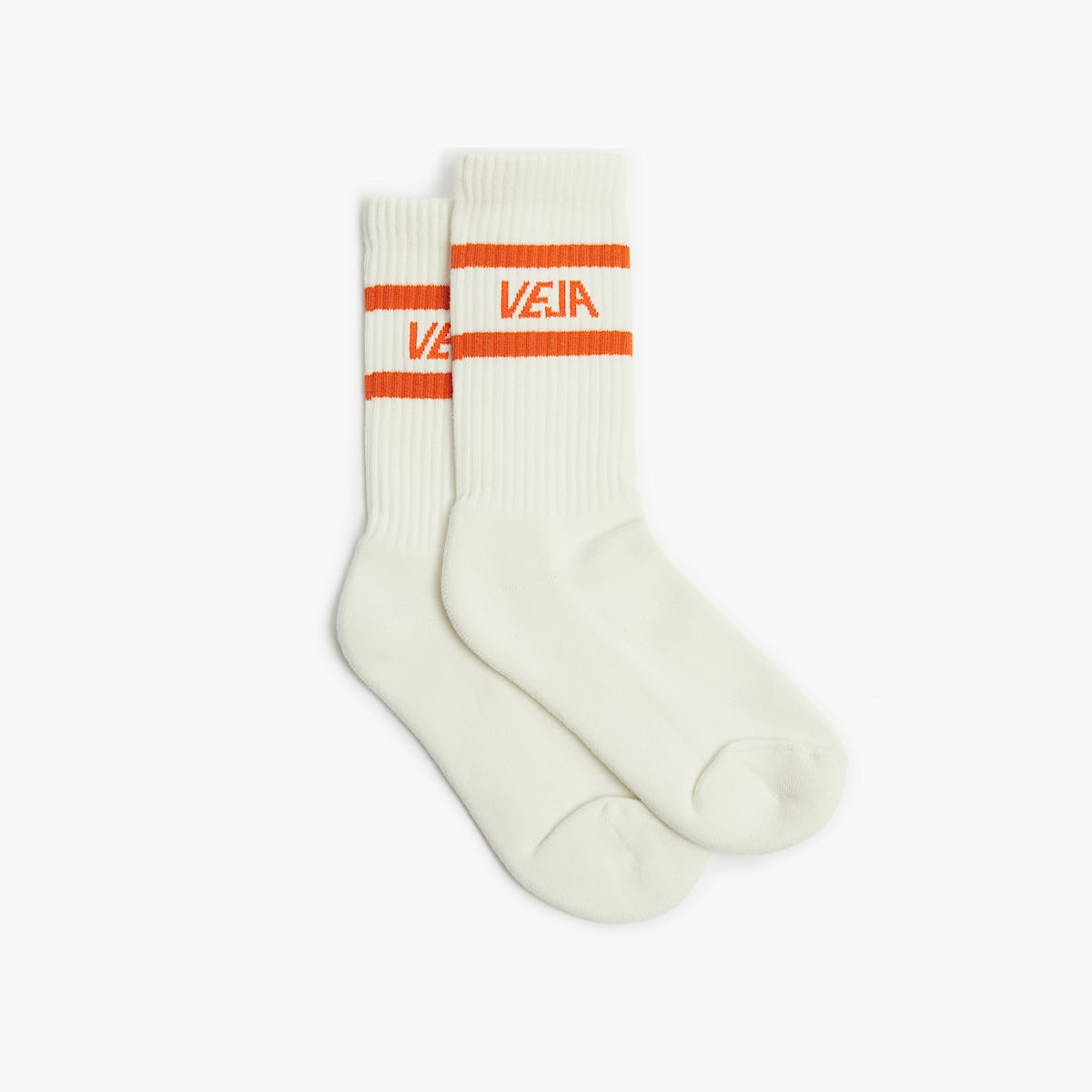 ICONIC SOCKS COTTON WHITE ORANGE - 1