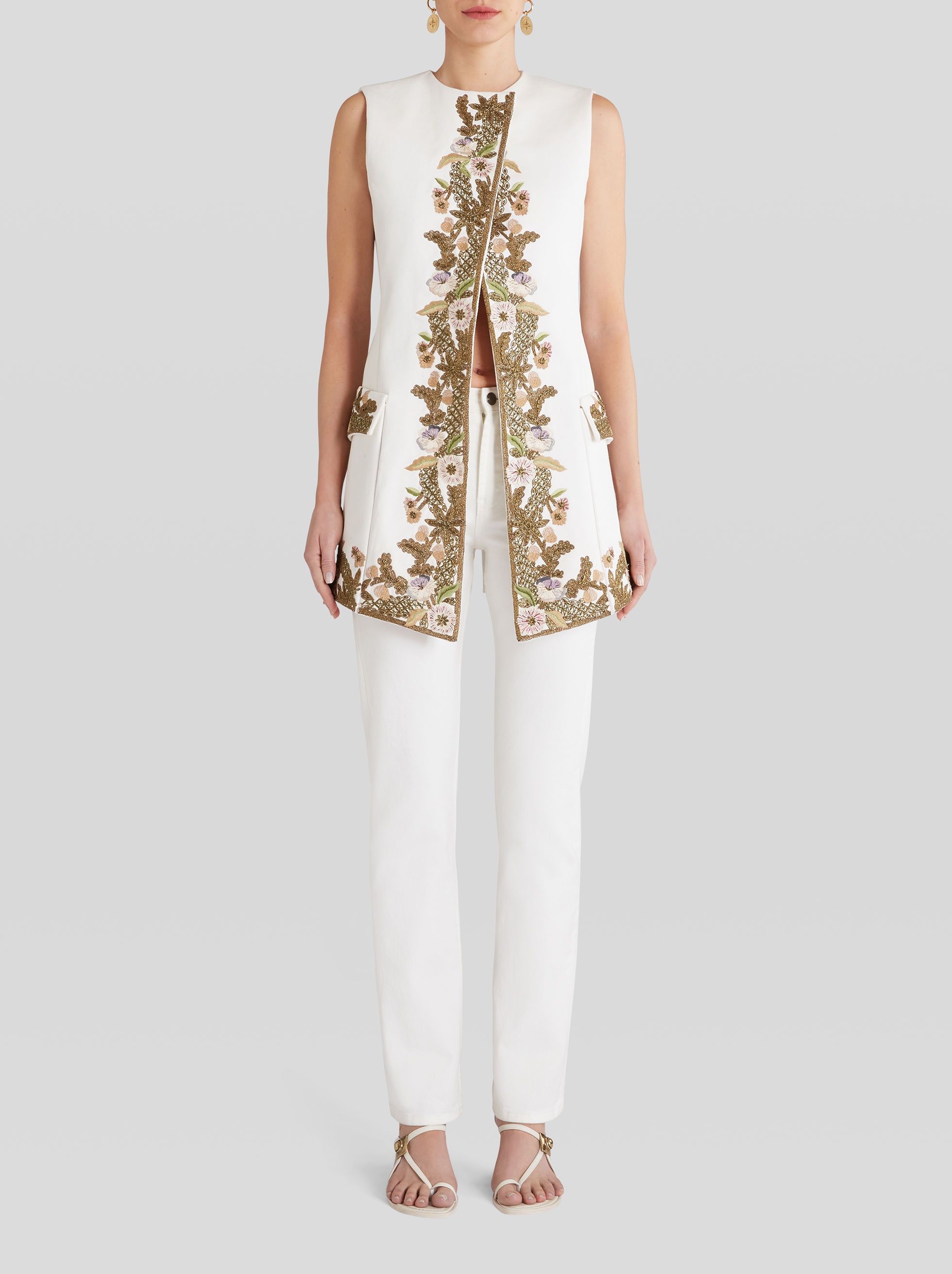 DENIM JEANS WITH PAISLEY EMBROIDERY - 3
