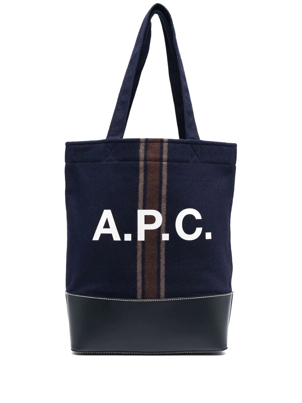 logo-print panelled tote bag - 1