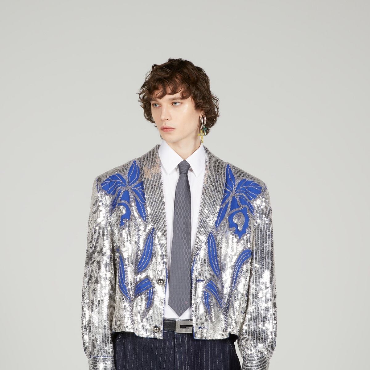 Geometric silk jacquard tie - 3