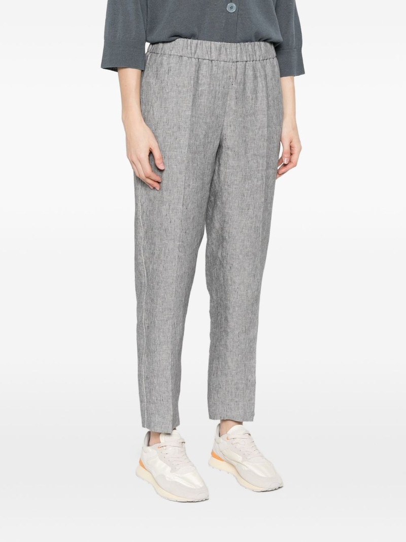 elasticated-waistband tapered trousers 3
