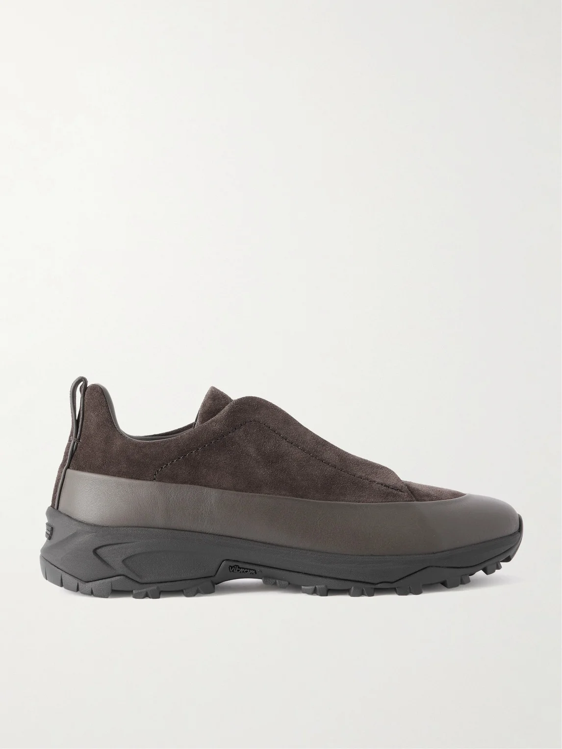 Triple Stitch™ Monte Rubber-Trimmed Suede Slip-On Sneakers - 1
