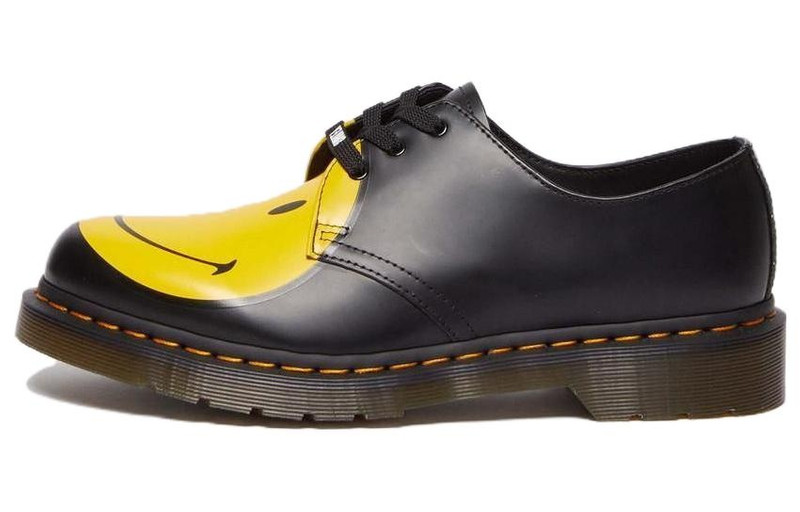 Dr. Martens (WMNS) Dr.Martens 1461 Smiley Smooth Leather Oxford Shoes 'Black Yellow' 31390005 outlook