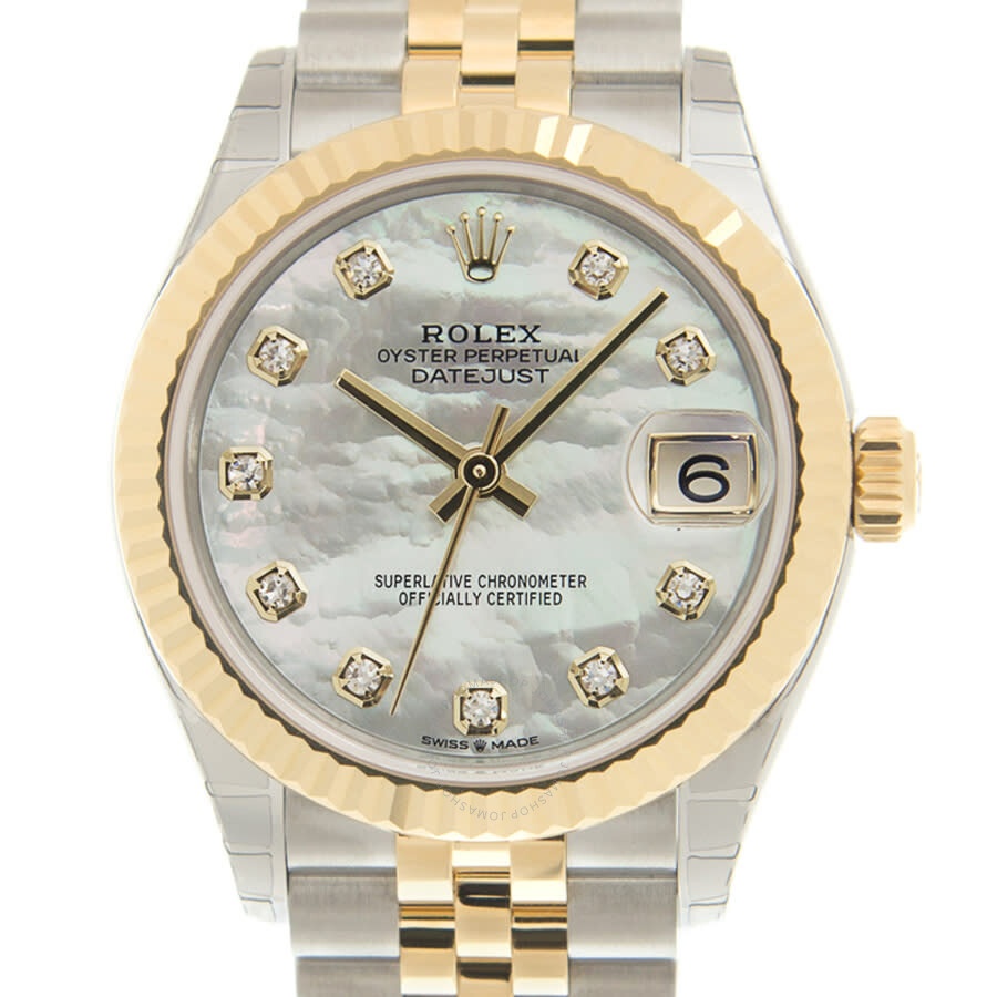 Rolex Datejust 31 Mother of Pearl Diamond Dial Automatic Ladies Steel and 18kt Yellow Gold Jubilee W - 2